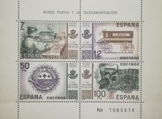 BC57, Spania 1981, bloc Muzeul postal si de telecomunicatii foto