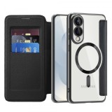 Husa MagSafe pentru Samsung Galaxy S25 Edge S937, Techsuit, SmartMag Book, Neagra