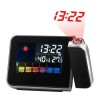 Ceas Digital cu Proiectie Ora, Calendar, Termometru si Higrometru, Alarma Snooze, Afisaj Color, Negru
