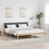 Cumpara ieftin Cadru de pat maro si gri inchis 180 x 200 cm Lemn masiv de pin
