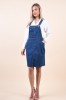 Rochie Vero Moda Ebbe Pinafore Medium Blue Denim, 44, 46, 48, 50