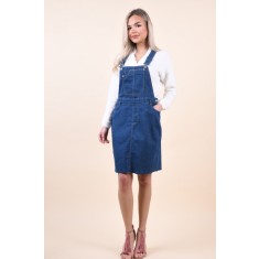 Rochie Vero Moda Ebbe Pinafore Medium Blue Denim