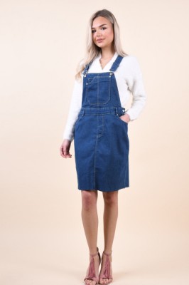 Rochie Vero Moda Ebbe Pinafore Medium Blue Denim foto