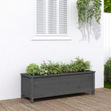 Strat &icirc;nălțat de grădină, gri, 119,5x40x39 cm, lemn masiv pin, vidaXL