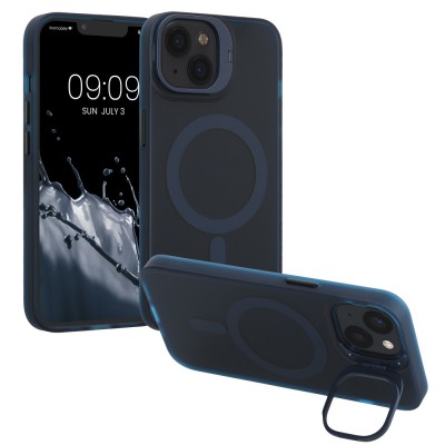 Husa Kwmobile pentru Apple iPhone 13, Albastru inchis/Transparent, Silicon, 61939.17 foto