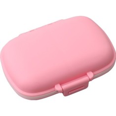 Organizator medicamente, plastic, 8 compartimente, 0.1 l, roz, flippy, 11 x 7 cm