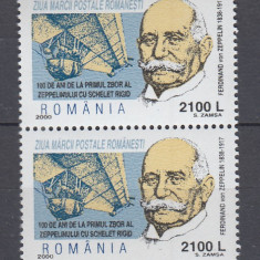 ROMANIA 2000 LP 1518 ZIUA MARCII POSTALE ROMANESTI PERECHE MNH