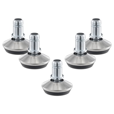 Set 5 Picioare pentru scaun de birou tija 11 mm, Kwmobile, Argintiu/Negru, Otel, 56094.05 foto