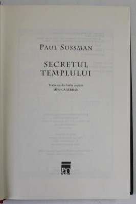 SECRETUL TEMPLULUI de PAUL SUSSMAN, 2006 foto