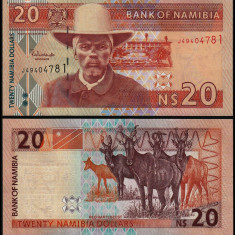 NAMIBIA █ bancnota █ 20 Dollars █ 2002 █ P-6b █ UNC █ necirculata