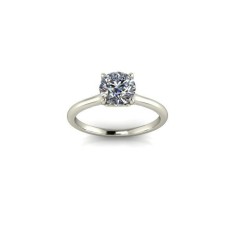 Inel de logodna din aur alb 14K, piatra zirconiu - 53