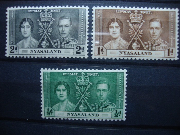 NYASALAND 1937 SERIE INCORONAREA GEORGE VI MH