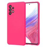 Husa premium din silicon pentru samsung galaxy a53 5g - softflex, microfibra, hot pink