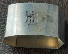 (B3) Suport servetele din argint cu monograma HB - Marcaj 800, 27.2 grame foto