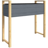 Outsunny Pat de grădină pătrat cu picioare, pat de grădină ridicat, 4 orificii de drenaj și țesătură nețesută, 98 x 37 x 90 cm, gri | Aosom Romania