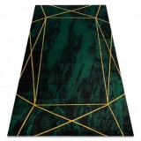 Exclusiv EMERALD covor 1022 glamour, stilat, geometric, marmură sticla verde / aur, 120x170 cm
