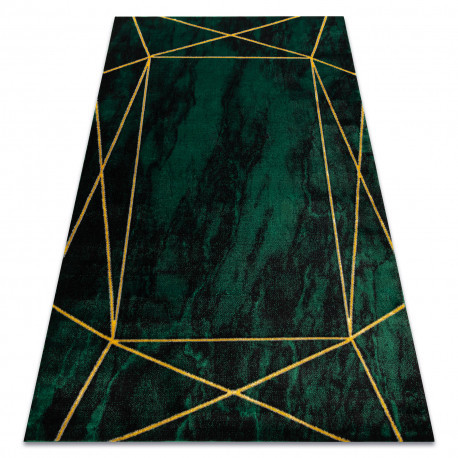 Exclusiv EMERALD covor 1022 glamour, stilat, geometric, marmură sticla verde / aur, 160x220 cm