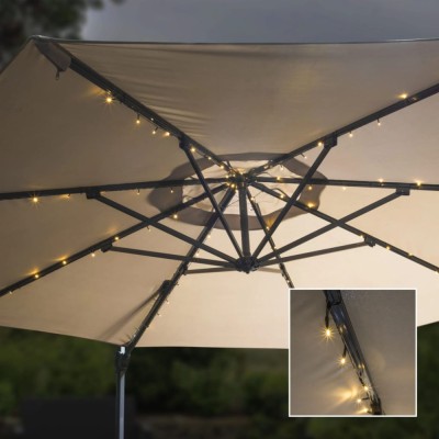 HI Instalație lumini solare cu LED pentru umbrelă, 130 cm 429145 foto
