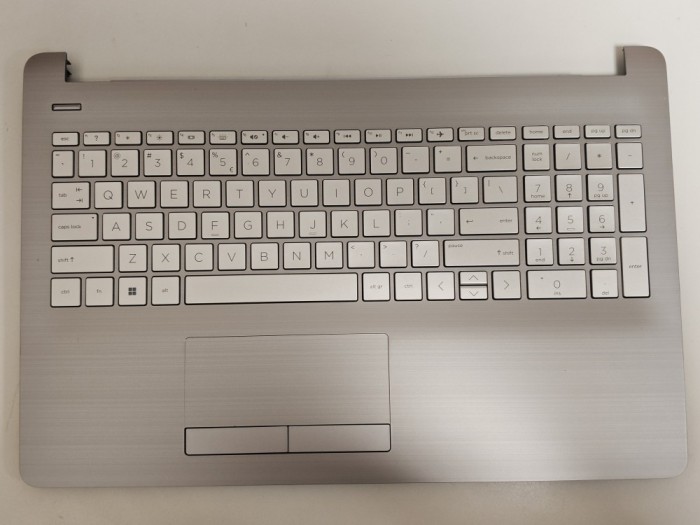 Carcasa superioara cu tastatura palmrest Laptop, HP, 15-BS, 15T-BS, AP204000622, AM204000110, iluminata, argintie, layout US