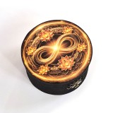 Cutie rotunda din lemn cu semnul infinit &ndash; 124659