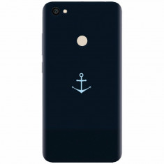 Husa silicon pentru Xiaomi Redmi Note 5A, Blue Navy Anchor Illustration Flat