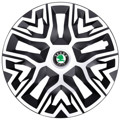 Set 4 Capace Roti 16 &amp;quot; Best Alb-Negru, Compatibile Cu Skoda foto