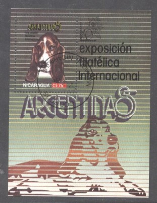 Nicaragua 1985 Dogs perf. sheet Mi.B166 used TA.086 foto