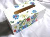 Cutie Servetele Flori Fluturi Lucrata Manual, 22x12x7.5cm, Suport Servetele Decorativ Floral