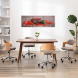 Set tablouri din p&acirc;nză, imprimeu paprika, multicolor, 120x40 cm