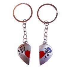Set 2 brelocuri pentru Chei, Geanta sau Ghiozdan, Inima, 21BRL