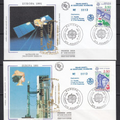 Franta-Kourou 1991 - FDC SPECIAL AUR - EUROPA SPATIALA - Tiraj 60 ex. numerotate