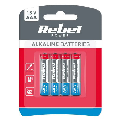 Baterie Rebel Alcalina AAA 1.5 V Blister 4 Buc foto