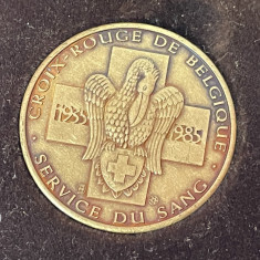 Medalie de bronz comemorativa 50 ani 1935 - 1985, BELGIA - Crucea rosie