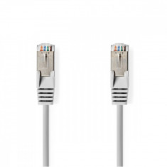 Cablu de retea SF/UTP Nedis, cat6, patch cord, 1m, gri