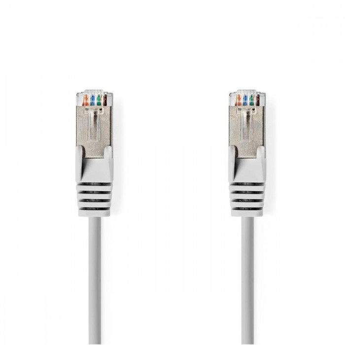 Cablu de retea SFTP Cat6a 1m gri RJ45 tata - RJ45 tata dublu ecranat Nedis