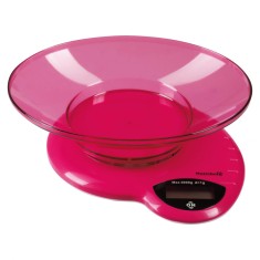 Cantar de bucatarie Hausberg HB-6015RZ, 5kg, cu Bol din Plastic, Roz foto