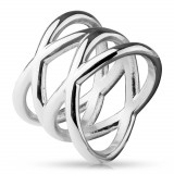 Inel din oțel 316L, culoare argintie, brațe despărțite - Marime inel: 51