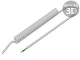 Cablu: spiralat 3x0,5mm2 neecranat PUR alb 300V 0,1m 0,4m