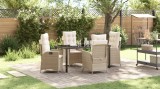Gossi set de 5 mobilier de gradina cu perne bej ratan sintetic
