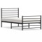 Cadru pat metalic cu tablii de cap/picioare, negru, 90x190 cm