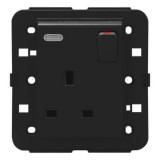 SWITCHED SOCKET-OUTLET - Standard englez - 2P+E 13 A - BACKLIT - BLACK - CProiector HORUS