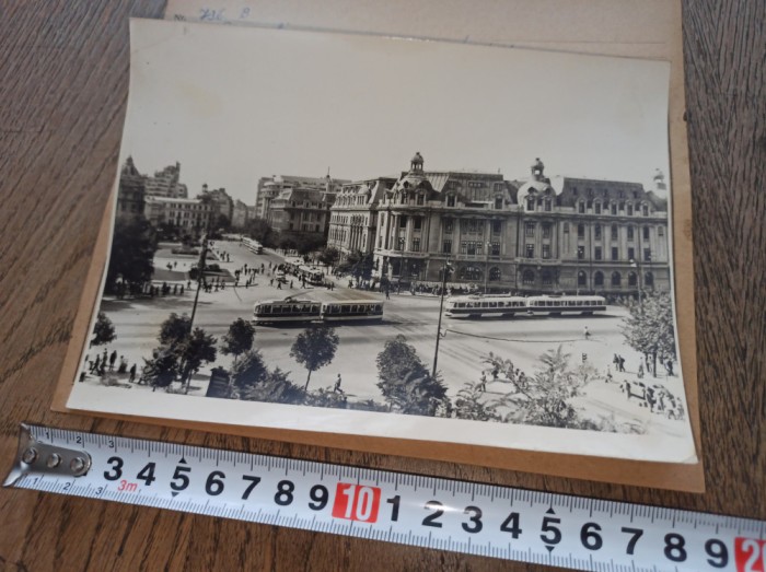 BUCURESTI PIATA UNIVERSITATII, 1956 * FOTOGRAFIE ORIGINLA AGERPRES