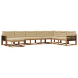 vidaXL Set de canapele de exterior cu pernă 8 pcs Natural și Bej 3382806