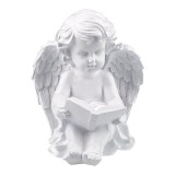 Ingeras decorativ cu carte, 17x21 cm