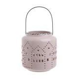 Felinar ceramica Vintage Pink cu maner, Inart