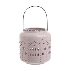 Felinar ceramica Vintage Pink cu maner