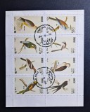 Dhofar (Oman) 1972 Serie Fauna Păsări Exotici și Răpitoare Bloc / Mini-Coală 8v Ștampilat (Varianta II) - A90