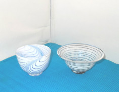 Vase cristal Art-Glass suflate manual - semnate Jens Eltorp, Hetalaga Glasstudio foto