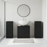 Cumpara ieftin Set de cabinet pentru baie cu 3 piese UTRECHT 3 buc. Negru