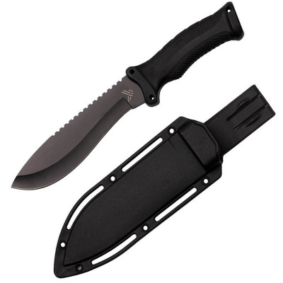 Cutit de vanatoare IdeallStore&amp;reg;, Kukri Madness, otel inoxidabil, 30.5 cm, negru, teaca inclusa foto